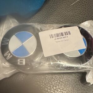 BMW Blue and Silver Emblem Set